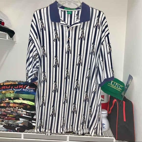 Vintage 90s Golf Polo Shirt Striped Mens XL - Picture 1 of 6